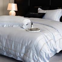 1000TC Egyptian Cotton Light Champagne Luxury Embroidery Bedding Set Duvet Cover Set Bed Sheet/Fitted Sheet Pillowcases 4Pcs Queen 200X230cm 4pcs dangaus mėlyna spalva