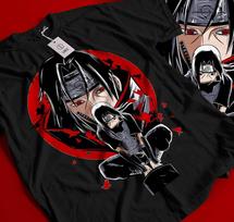 Itachi Uchiha T-Shirt Naruto Shippuden Japanese Anime Manga Style Shirt Gift 259 3XL gray