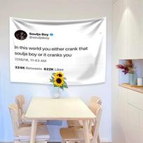 Soulja Boys Tweet Flags Banner Drake Just Woke Up Swag Is On Meme Tapestry Wall Hanging Aesthetic Bedroom Decoration Art Posters 29x37in gray