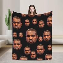 Šiltos minkštos antklodės Kempingas Kanye West Memas Mesti pledas Flanelinis lovatiesė Sofai Kėdei Sofai Lova Gatvės Trendas Sofos Lova Dangtis 30x40in brown