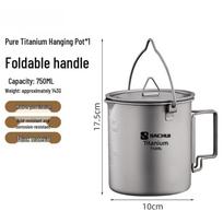 Lightweight Foldable Pure Titanium Travel Mug for Camping & Outdoor Tea Pure Titanium gray