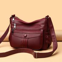 Large capacity middle-aged mother bag going out multi-layer Mother's Day bag soft leather new gift shoulder messenger bag juoda