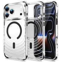 Skaidrus Spalvotas Banguotas Raštas Juostelė Magnetinio Įkrovimo Telefono Dėklas Skirtas iPhone 17 14 13 12 15 16 Pro Max Skirtas Magsafe Dangtelis iPhone 17 Pro Max žalia