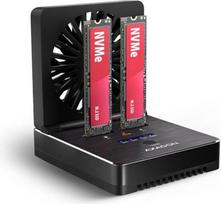 AXAGON | USB-C 20Gbps docking station for 2x M.2 NVMe/SATA SSD with disk cloning function without PC | ADSA-M2C22 ADSA-M2C22 | 8595247909367