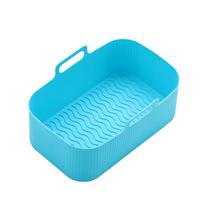Versatile Rectangular Silicone Air Fryer Pan Double Basket Design For Even Cooking Non-stick raudona