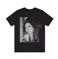Amy Winehouse Signature Black Unisex T Shirt S4xl Short Sleeve Shirt S gray