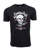 Grateful Dead Skeleton On The Road Again 1980 Black T-shirt XXL white