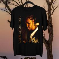 George Michael juokingi trumpomis rankovėmis unisex S5XL marškinėliai 1ds344 M black