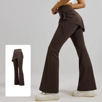 Botvotee Fake Two-Piece Plus size Wide Leg Jeans for Women Y2k Fashion Streetwear High Waisted Flare Denim Pants 2XL gray