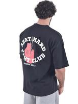 Oversized T-Shirt with Azat Mard FIGHT CLUB Print S gray
