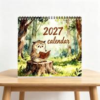 2027 Wall Calendar Planner for Home and Office Use Great Christmas and New Year Gift Cute and Fun Aesthetic Design 12-Month beige
