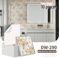 10-Pack Self-Adhesive Ceiling Stickers: Aluminum-Plastic Bathroom Decor Panels 10 pieces gray