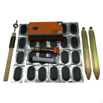 Tire Repair Patch Kit, Cold Glue, Lever, Abrasive Tool, MultiSpec Set black
