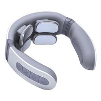 Neck Massager Upgrade Neck Massager Four-Head Electric Pulse Shoulder and Neck Massager Rechargeable gray