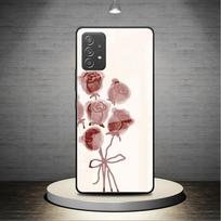 Glass Case For Samsung Galaxy A52 A71 A50 A51 A70 A21s A31 A72 A10 A12 A30 A22 5G Phone Cover Flower Cute Samsung A30 gray