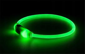 LED šviesą atspindintis antkaklis, žalias, S, 40 cm