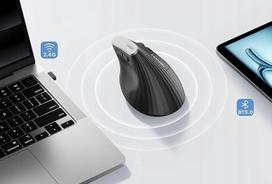 Belaidė ergonomiška kompiuterio pelė A06P, BT5.0/4.0/2.4G