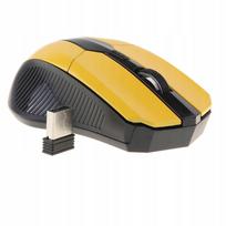 Belaidė optinė kompiuterio pelė su USB imtuvu, geltona