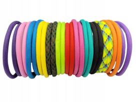 15 spalvotų šuniukų antkaklių rinkinys, reguliuojami, paracord