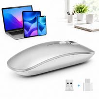 Belaidė pelė, sidabrinė, Bluetooth, 2.4G, tyli, 3 DPI, su Type-C