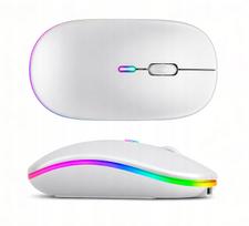 Belaidė ergonomiška pelė nešiojamam kompiuteriui, balta su LED