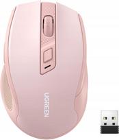Belaidė pelė 2.4G, 4000 DPI, ergonomiška, tyliai veikianti, rožinė