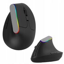 Ergonominė belaidė vertikali pelė su Bluetooth, RGB apšvietimu ir USB-C, 1600 DPI