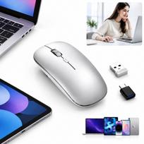 Belaidė pelė Bluetooth 2.4G, tylus veikimas, 3 DPI, USB Type-C, sidabrinė