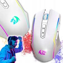 Belaidė optinė pelė Redragon, 10000 DPI, RGB, balta, žaidimams
