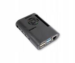 Raspberry Pi 4B juodas korpusas su vieta ventiliatoriui