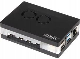 Akrilinis korpusas su ventiliatoriumi Joy-it Raspberry Pi 4 B, juodas