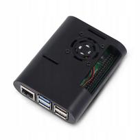 Korpusas Raspberry Pi 5 su ventiliatoriumi ir radiatorių komplektu, ABS, juodas