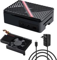 ABS korpusas Raspberry Pi 5 su USB-C 27W maitinimo adapteriu ir aktyviu aušinimu V5