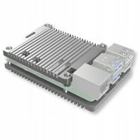 Aliuminis atviras korpusas Raspberry Pi 5 su termo pagalvėlėmis, sidabrinis