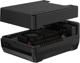 Aliumininis korpusas su ventiliatoriumi Raspberry Pi 5, palaikantis M.2 NVMe