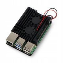 Aliuminis korpusas justPi Raspberry Pi 5 su dviem ventiliatoriais