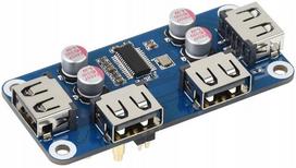 USB ir Ethernet šakotuvas Waveshare 20317, tinkantis Raspberry Pi, 4x USB 2.0