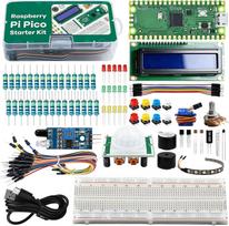 Rinkinys: Raspberry Pi Pico mikrovaldiklis, maketinė plokštė ir jutikliai