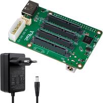 SATA HAT išplėtimo plokštė su 5 lizdais, skirta Raspberry Pi 5, PCIe maitinimui