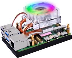 Vertikalus aušintuvas Raspberry Pi 5, aliuminis, RGB PWM ventiliatorius ICE TOWER