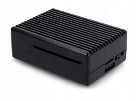 Aliuminis juodas korpusas Raspberry Pi 5 su išpjovomis