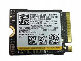 SSD kaupiklis SAMSUNG 256GB M.2 PCIe NVMe 2230, tinka nešiojamiesiems kompiuteriams ir Steam Deck