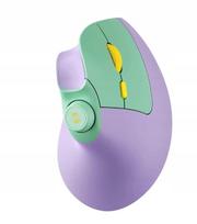 Ergonominė belaidė vertikali pelė su tyliais mygtukais, violetinė