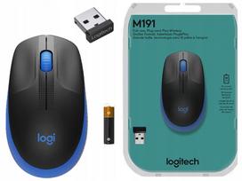 Belaidė pelė Logitech M190, mėlyna-juoda, didelė