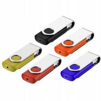 USB atmintinė 16GB, su užsegamu pakabuku, 5 vnt., įvairių spalvų