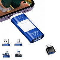 128GB USB atmintinė, 4 jungtys: USB 3.0, Lightning, Micro USB, Type-C
