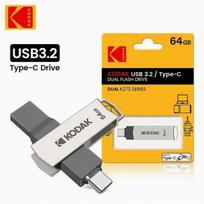 USB atmintinė Kodak DUAL K273, 64GB, USB 3.2, pilka