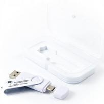 USB atmintinė 4GB su USB 2.0 ir USB-C jungtimis, dėžutė ir graviravimas Pirmajai Komunijai