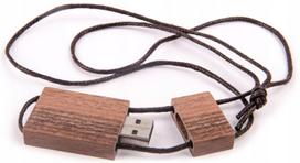 Medinė USB atmintinė su virvele, 512MB, su graviravimu