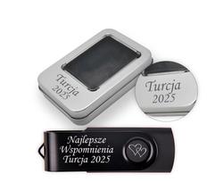 USB atmintinė 32GB, juoda, su graviravimu